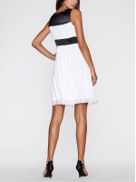 Delicat sifon rochie cu curea din satin Delicat sifon rochie cu curea din satin