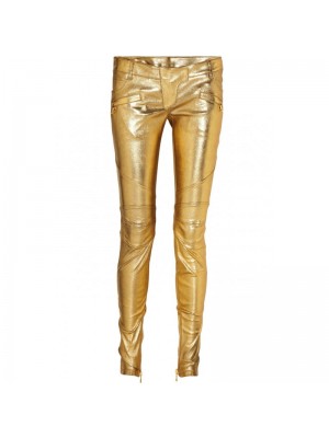 Pantaloni de culoare aurie