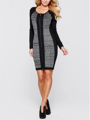 Rochie femeiescului de două culori cu fermoar