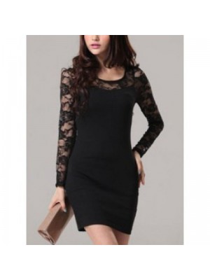 Rochie neagra cu dantela