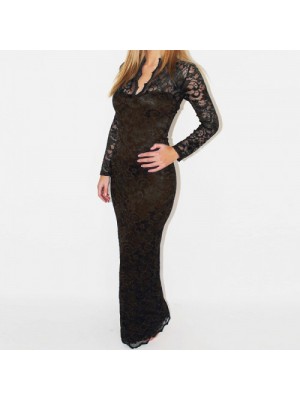 Rochie elegantă din dantelă lungă