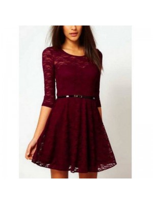 Rochie din dantelă bordeaux