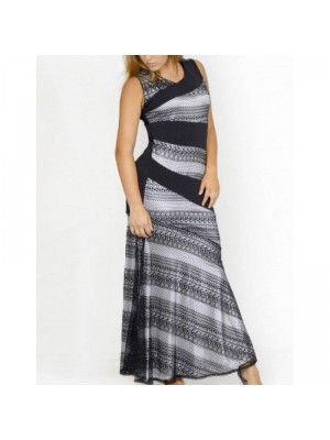 Rochie lungă în alb și negru Rochie lungă în alb și negru