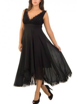 Rochie eleganta din sifon si dantela Rochie eleganta din sifon si dantela