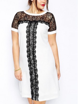 Rochie din bumbac elegant cu dantelă