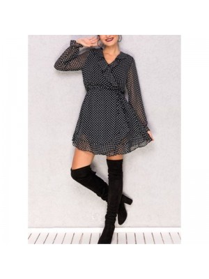 Rochie din sifon cu buline Rochie din sifon cu buline