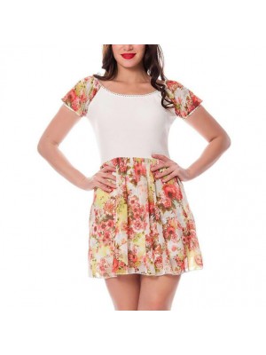 Rochie din sifon cu baza din bumbac