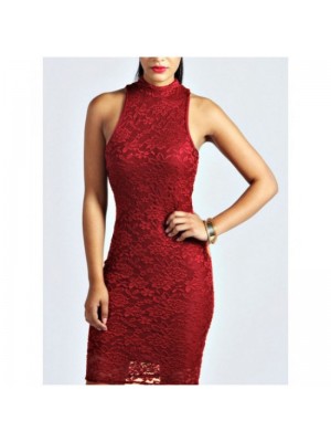 Rochie din dantela rosie Rochie din dantela rosie