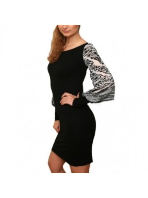 Rochie cu maneci imprimate