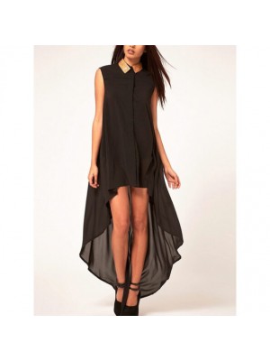 Rochie din sifon cu guler