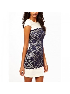 Rochie cu dantela albastra